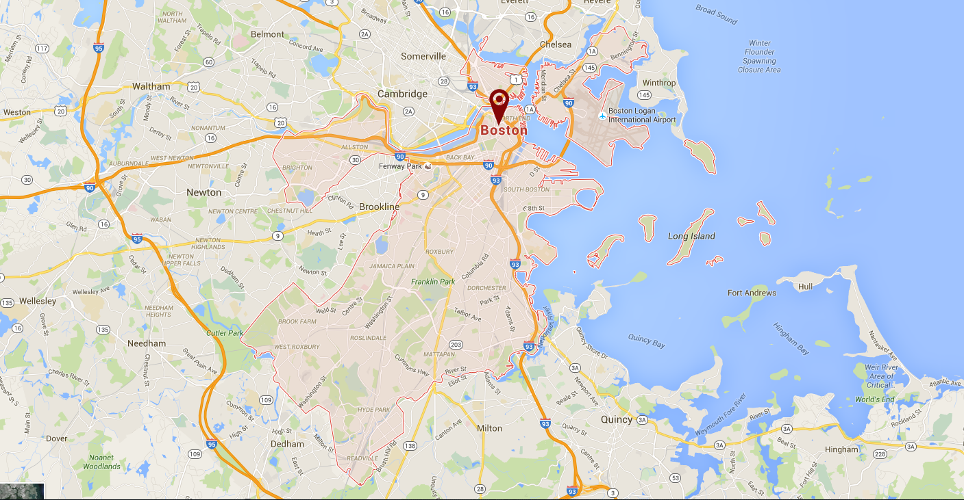 Map of Boston Chimney Services